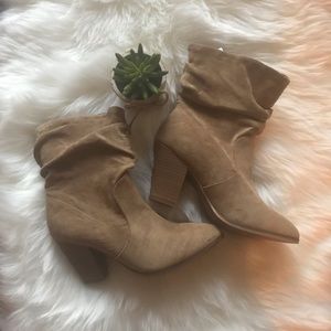 NWOT Slouchy Tan Ankle Booties